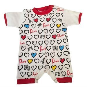 Paris Street Art infant cotton romper all over print 6-12‎ months